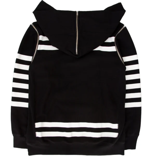 Hood by Air White stripe Hoodie - Black